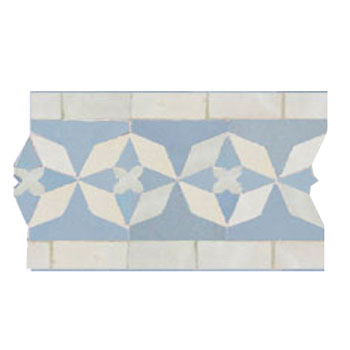 Mosaic House Moroccan tile Diamond 1-17 CUSTOM SIZE White Sky blue  zellige, mosaic, zellij, border, glaze, classic 